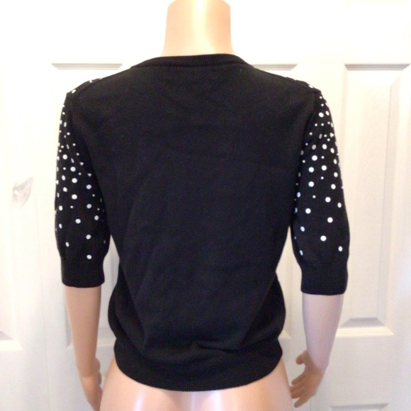 MICHAEL Michael Kors Womens Black Beaded Sequin Half Sleeve Cardigan Size PL - Picture 6 of 10